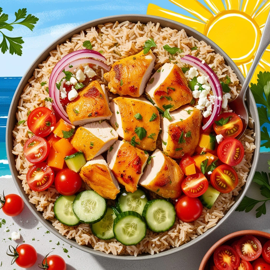 Mediterranean Chicken and Rice Bowl A Flavorful Lunch Adventure