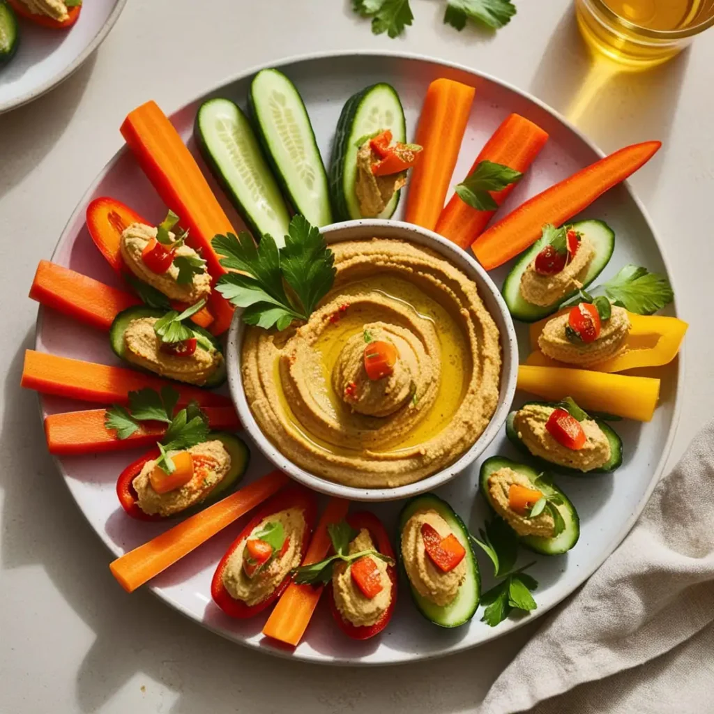 Veggie-Loaded Hummus Bites