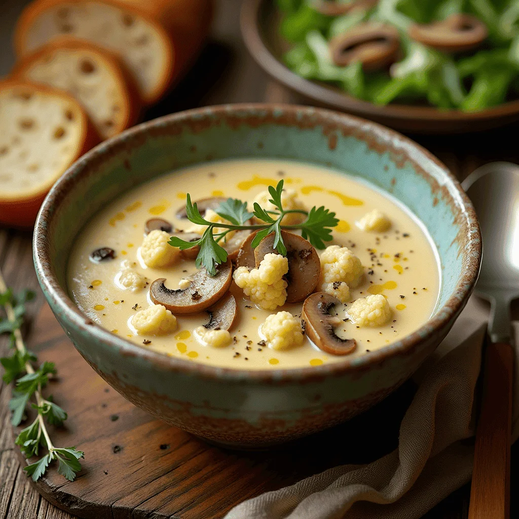 Creamy Cauliflower Mushroom Soup