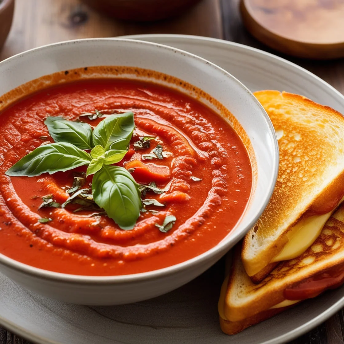 Plating and Serving the Roasted Tomato Soup