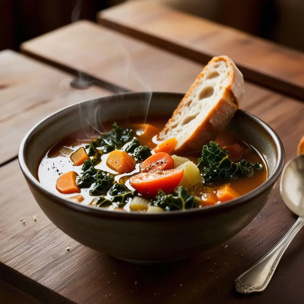 Plating and Serving the Tuscan Vegetable Soup