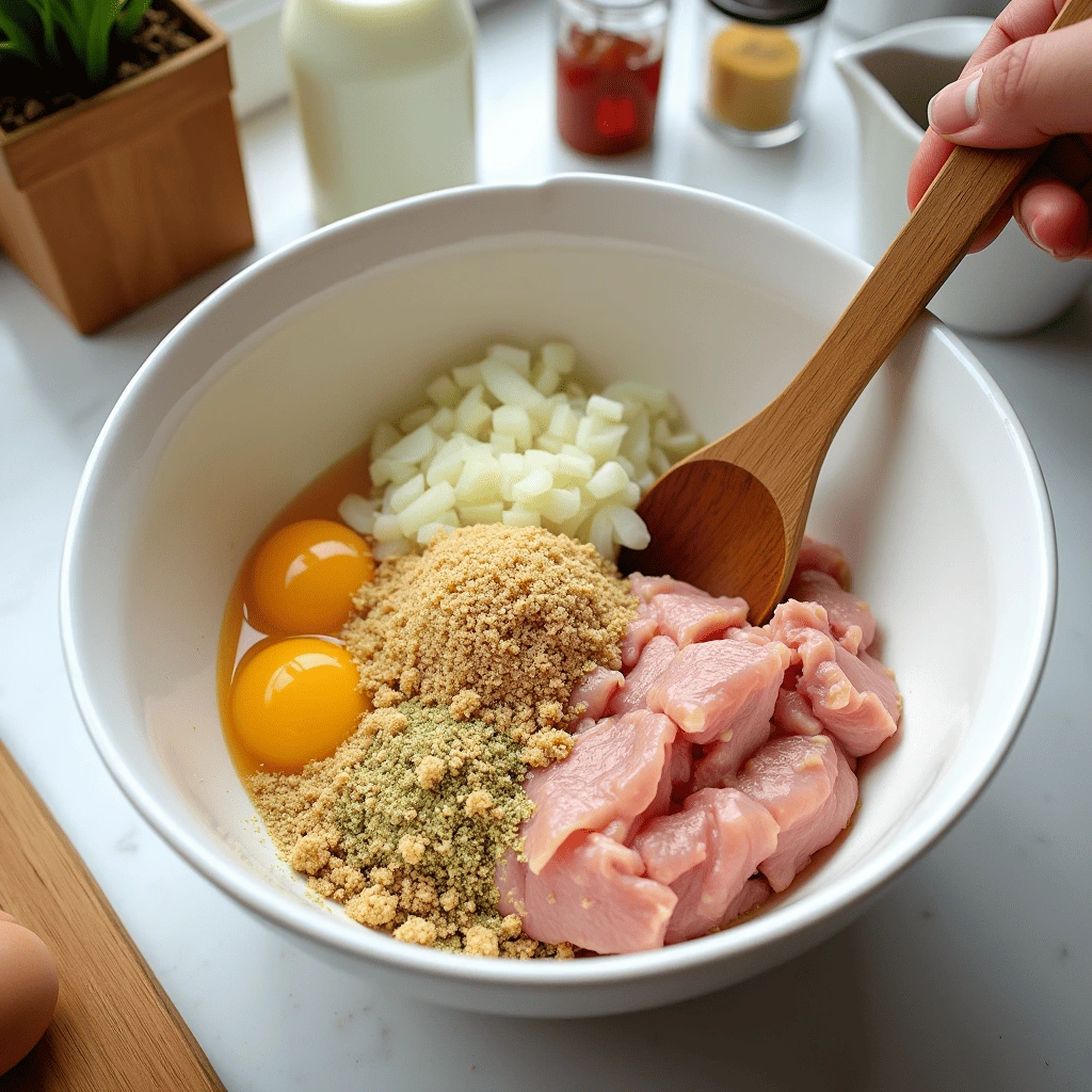 Preparing the Turkey Meatloaf Mixture