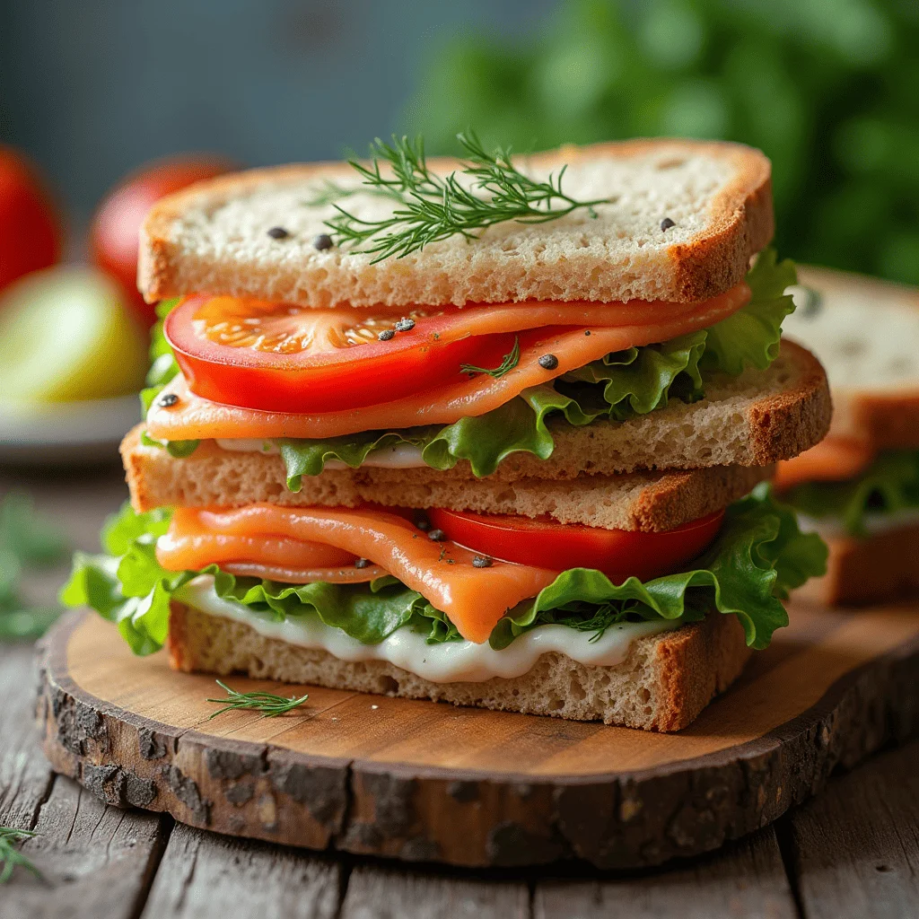 Tomato and Smoked Salmon Sandwich